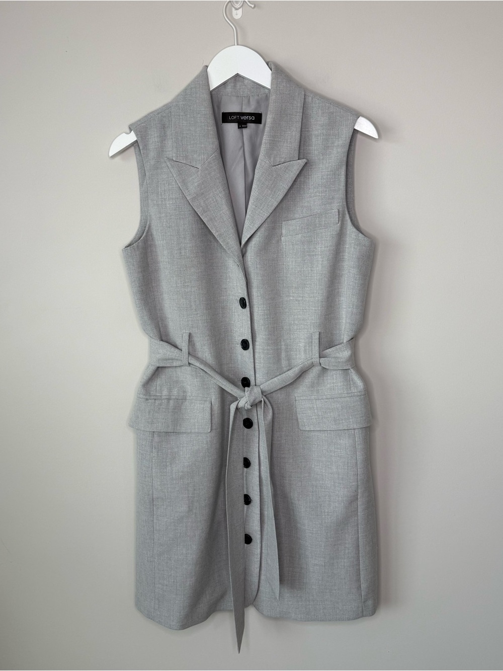 LOFT | LOFT Versa Gray Button Front Blazer Style Career Work Dress Sz 6